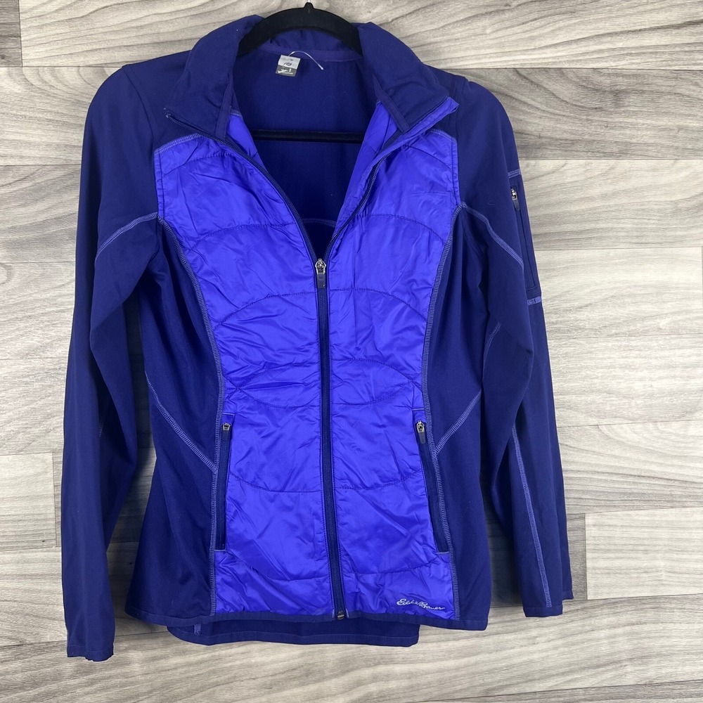 Eddie Bauer Jacket Womens S Purple Pockets Zip Outdoor Warm Fleece Puffer Cozy - Picture 10 of 12